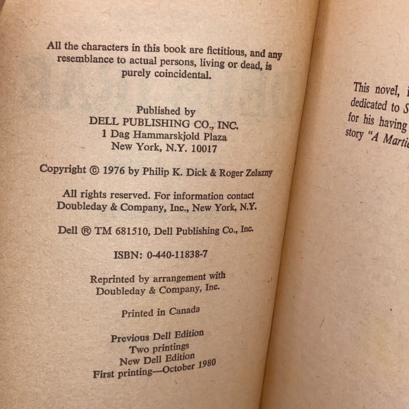 Deus Irae by Philip K. Dick & Roger Zelazny Vintage Science Fiction Dell 1980 - Picture 10 of 11